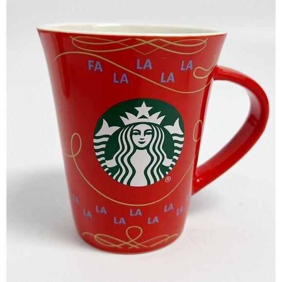 Starbucks 2020 Christmas FaLaLaLaLa Song Red Coffee Tea Mug Cup 10 oz - Picture 1 of 11